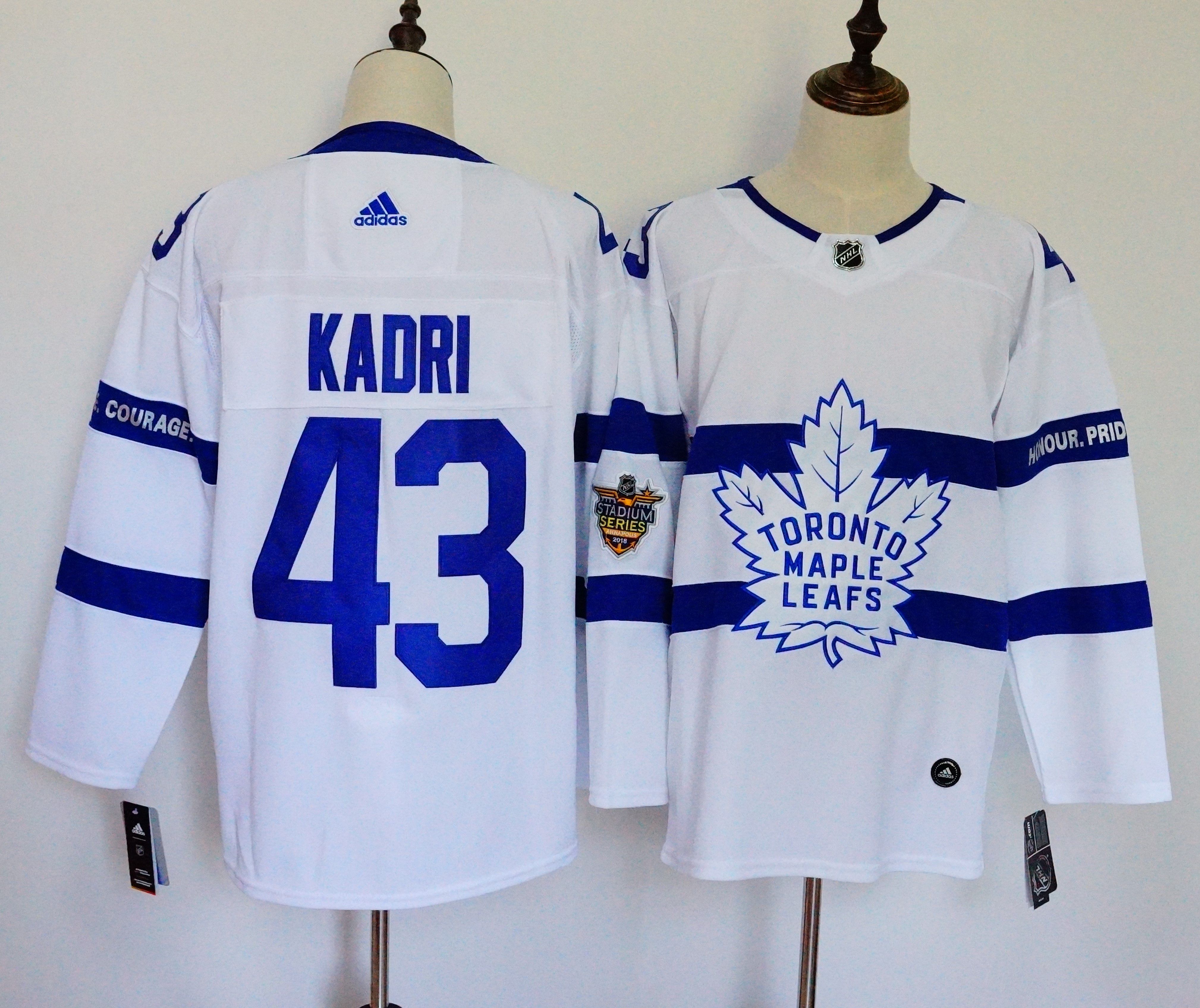 Men Toronto Maple Leafs #43 Kadri White Adidas AD NHL Jerseys->toronto maple leafs->NHL Jersey